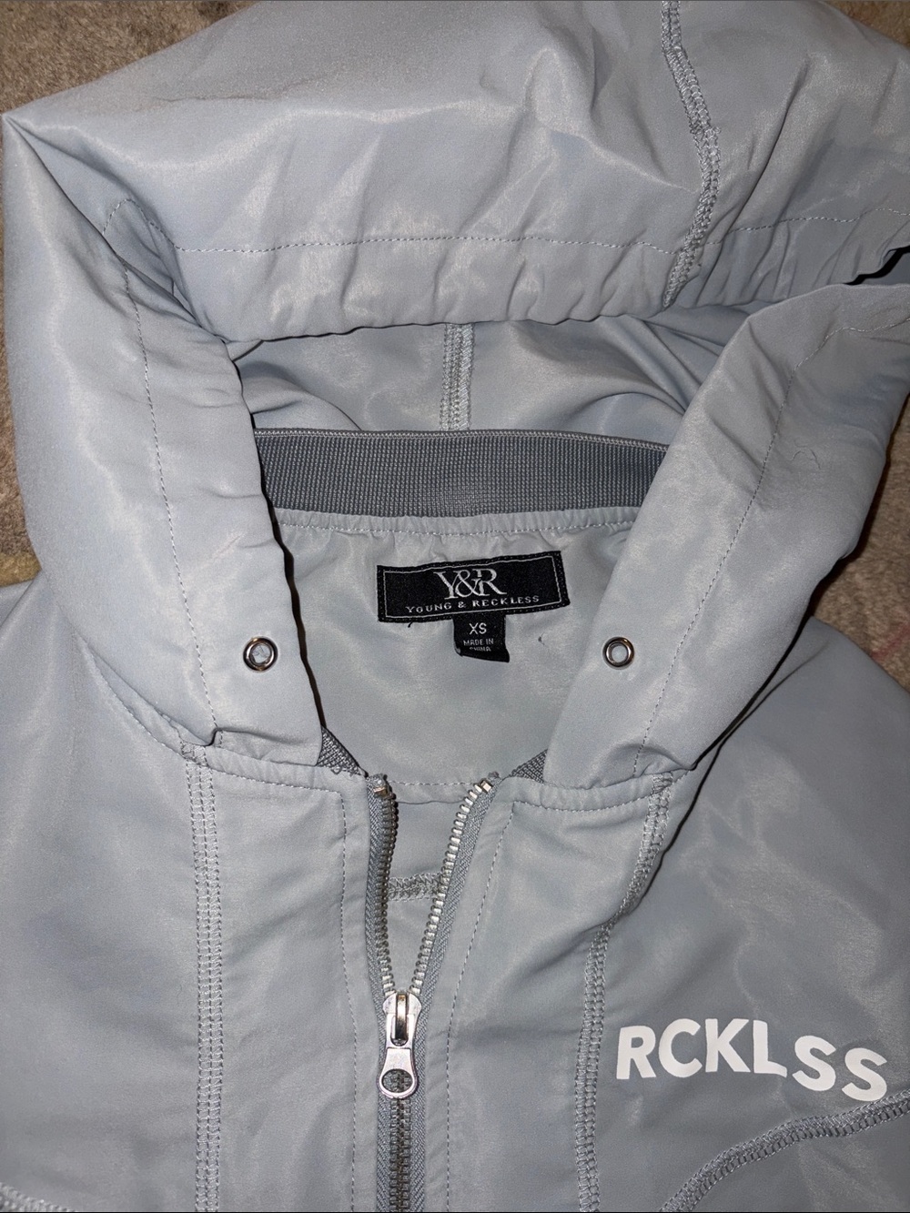 Young & Reckless Gray Hooded Jacket with RCKLSS Chest Print